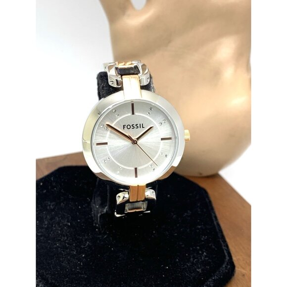 Fossil Women's Watch BQ3341 Quartz Silver Dial Two Tone Stainless Steel 32mm - Picture 13 of 14